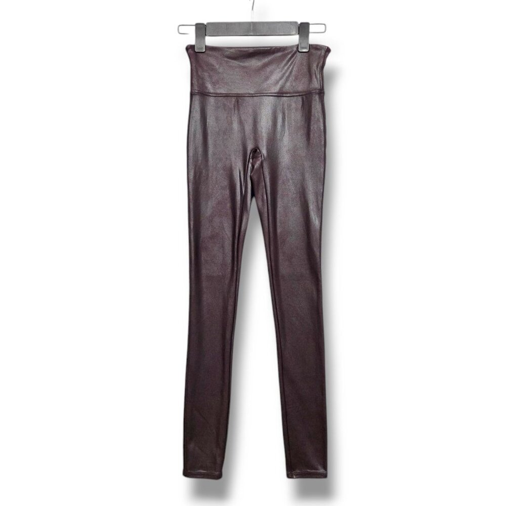 Spanx Faux Leather Leggings Womens Small Red